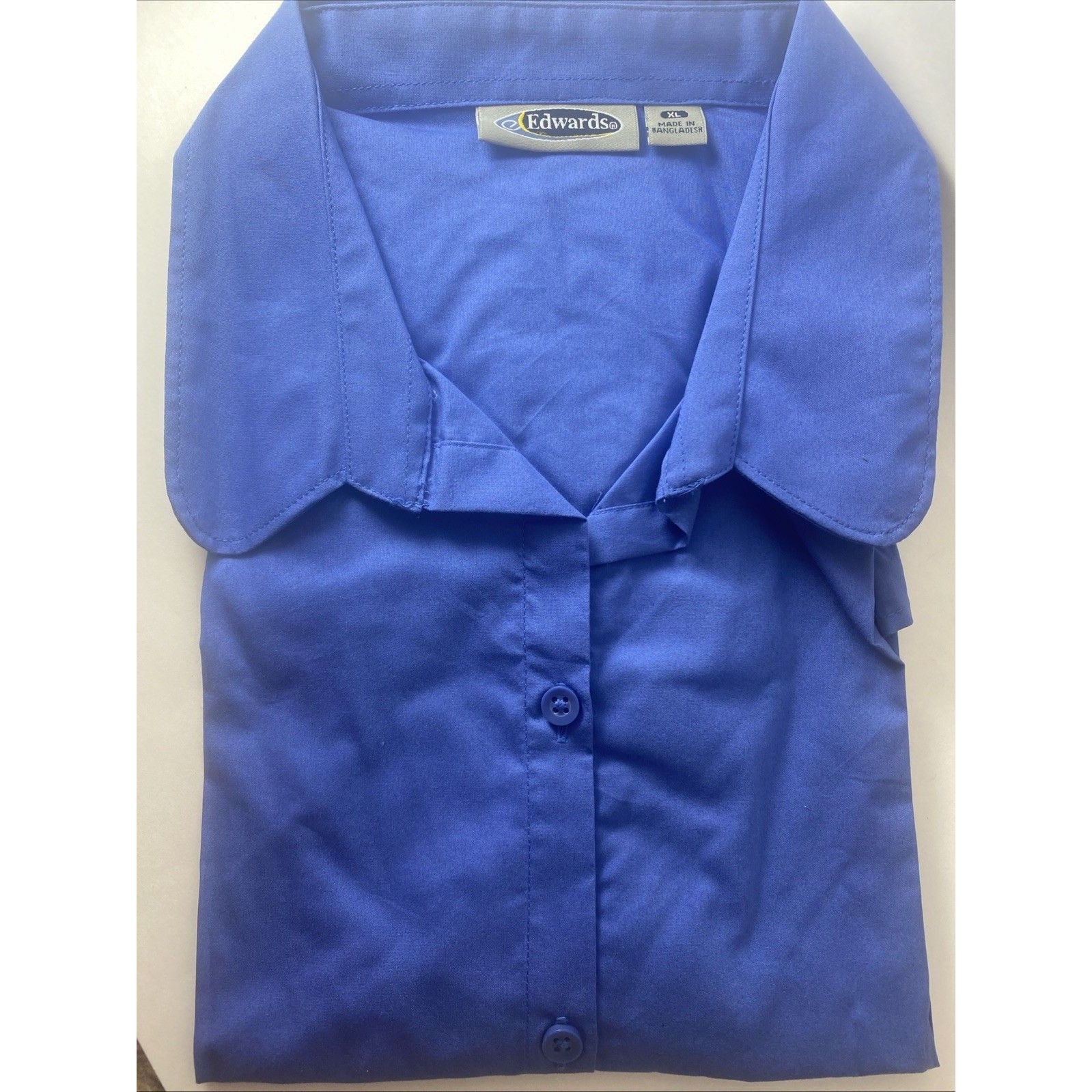 Edwards Garments Women's Short Sleeve Oxford Dress Service Work Shirt New Xl